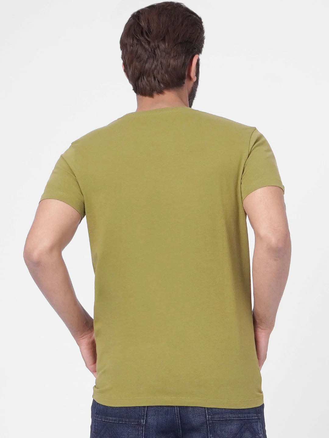 Green Graphic Print Crew Neck T-shirt - Image 4
