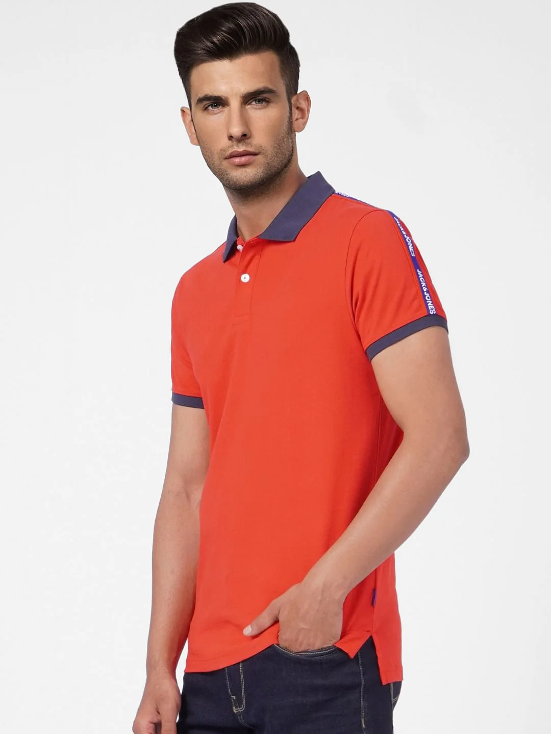 Red Polo Neck T-shirt - Image 3