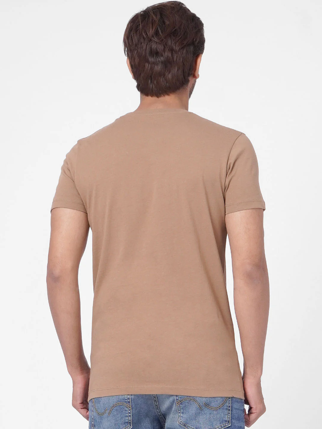 Brown Graphic Print Crew Neck T-shirt - Image 4