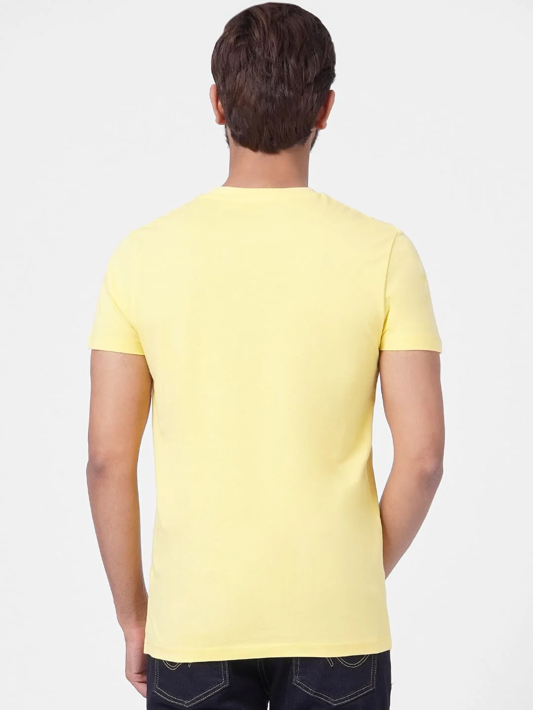 Yellow Graphic Print Crew Neck T-shirt - Image 4