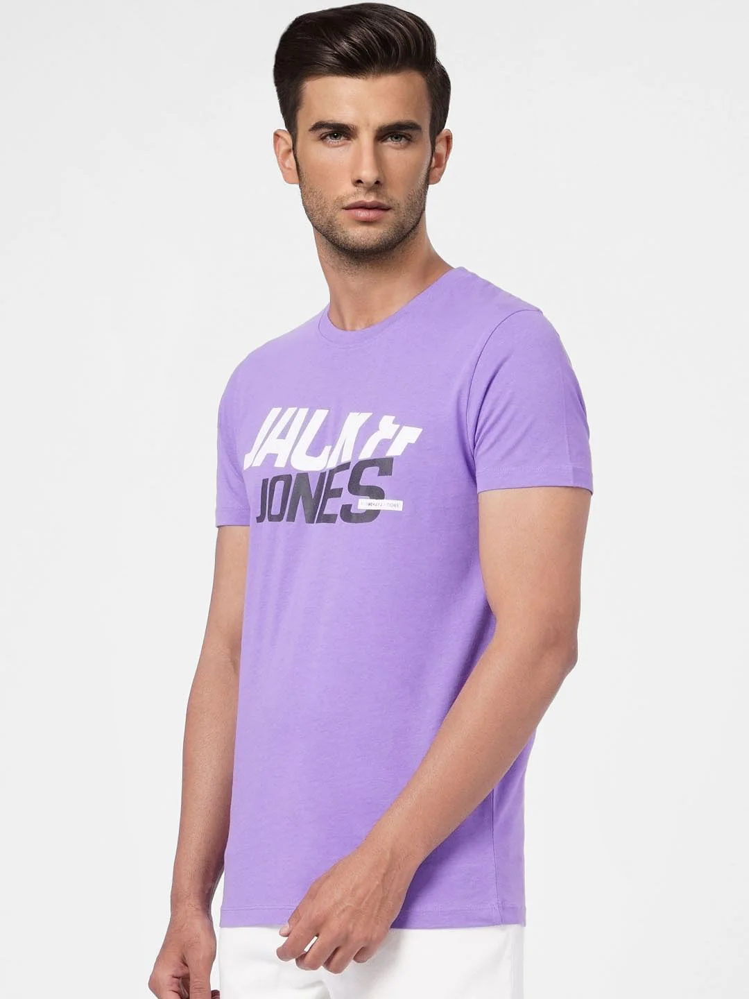 Purple Graphic Print Crew Neck T-shirt - Image 3