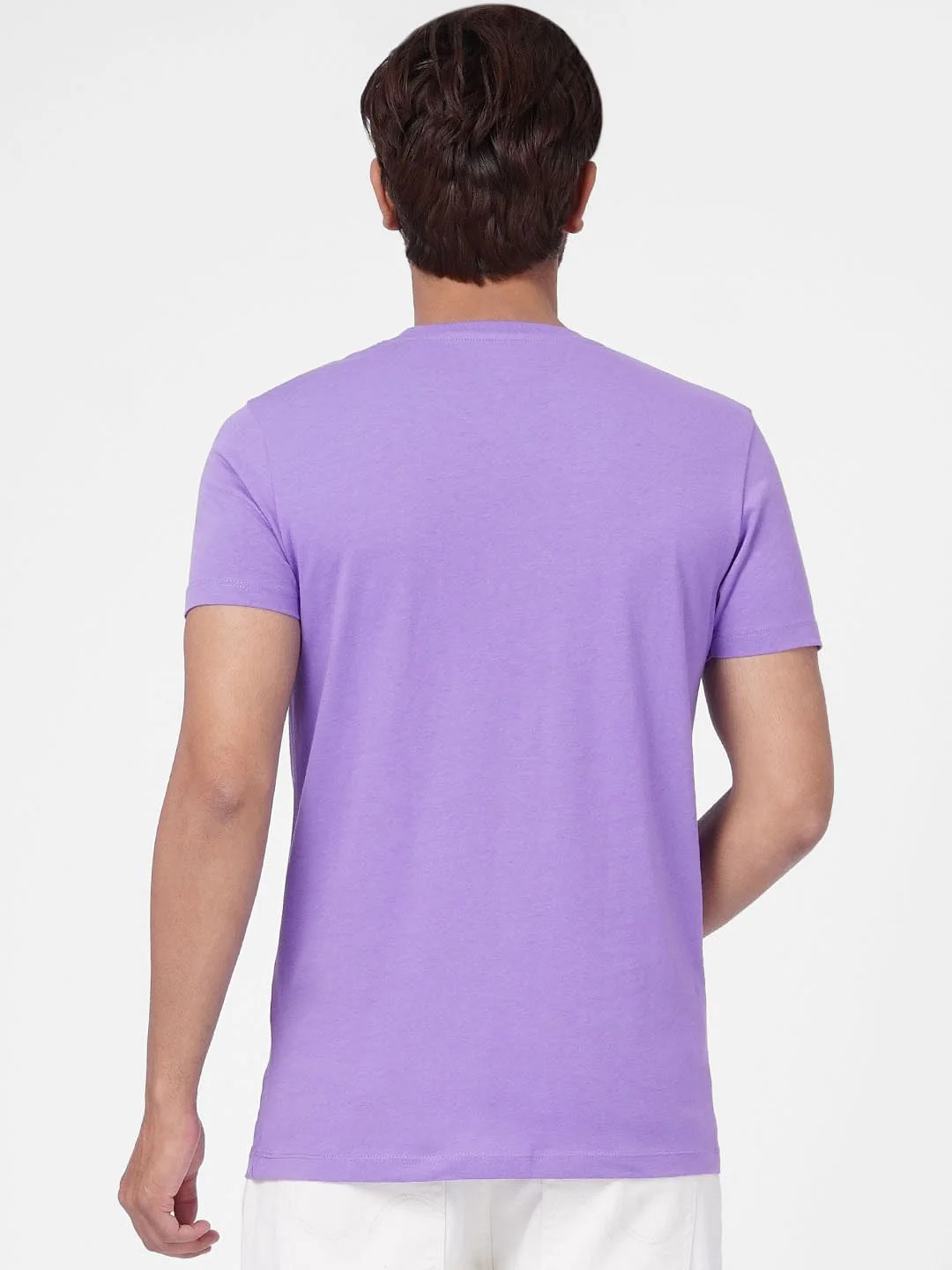 Purple Graphic Print Crew Neck T-shirt - Image 4