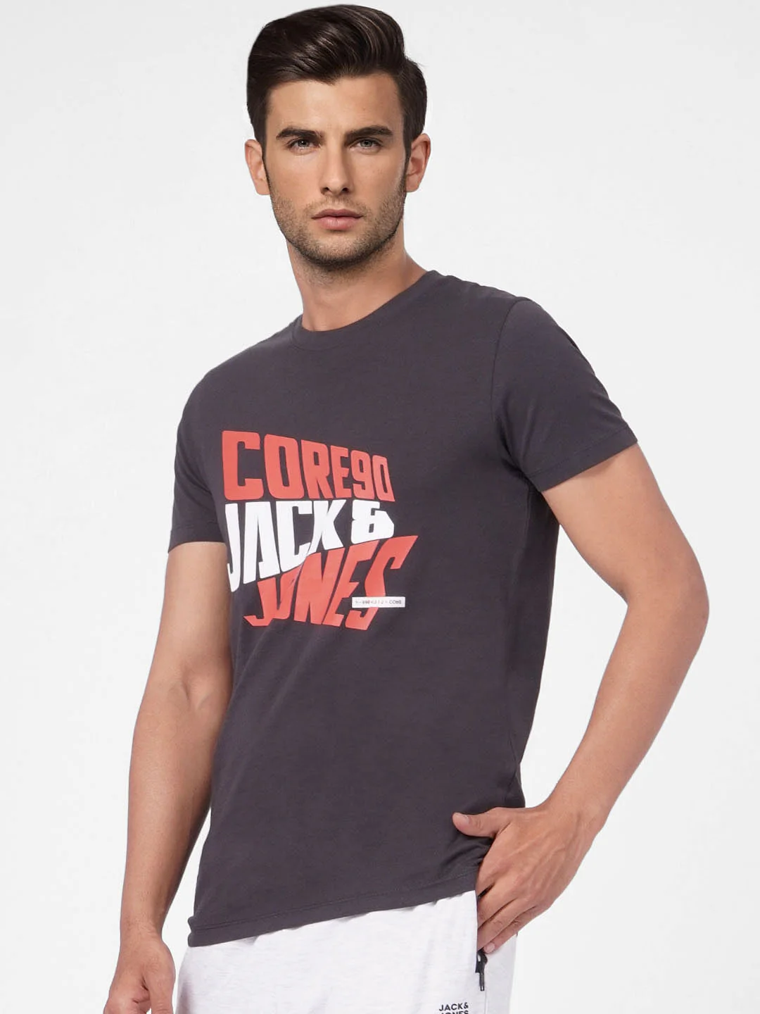 Black Graphic Print Crew Neck T-shirt - Image 3