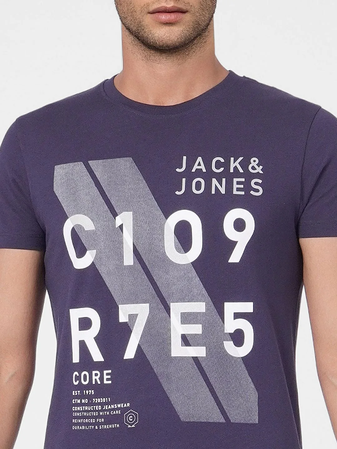 Blue Graphic Print Crew Neck T-shirt - Image 5