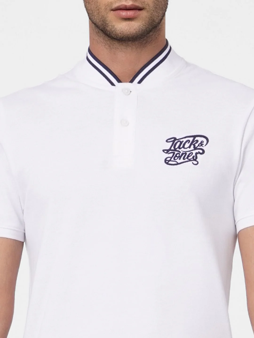 White Polo Neck T-shirt - Image 6