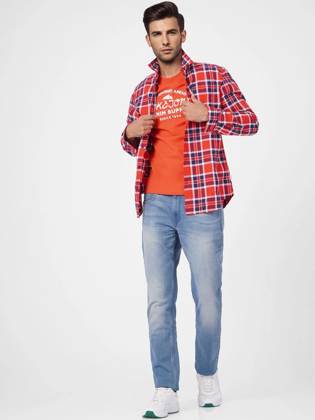 Red Graphic Print Crew Neck T-shirt