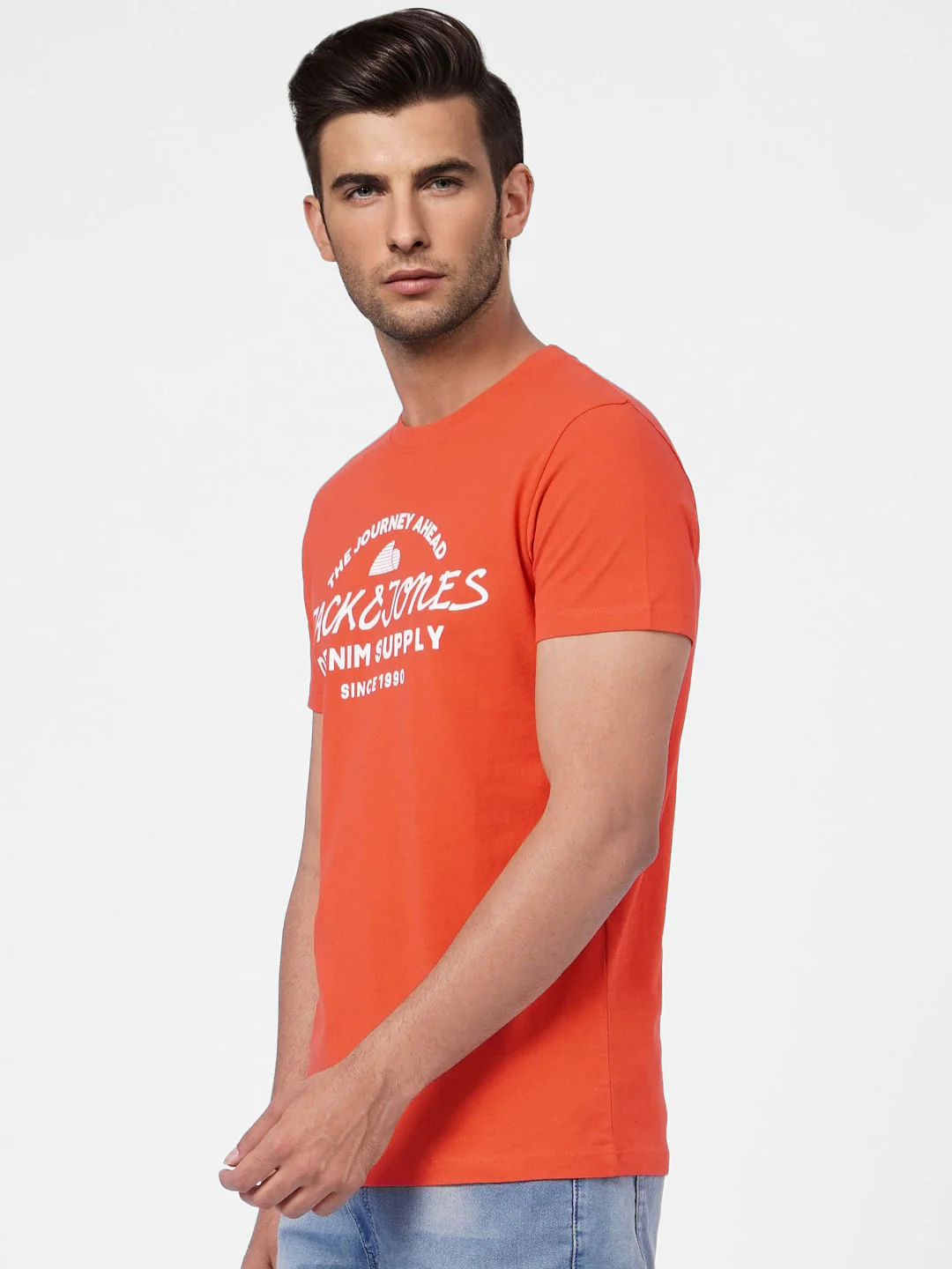 Red Graphic Print Crew Neck T-shirt - Image 3