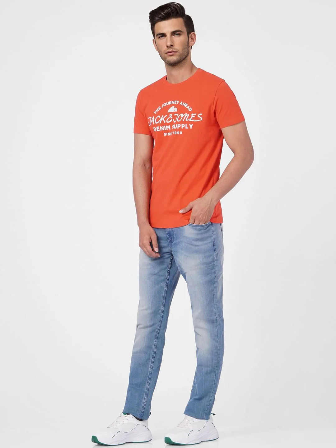 Red Graphic Print Crew Neck T-shirt - Image 6