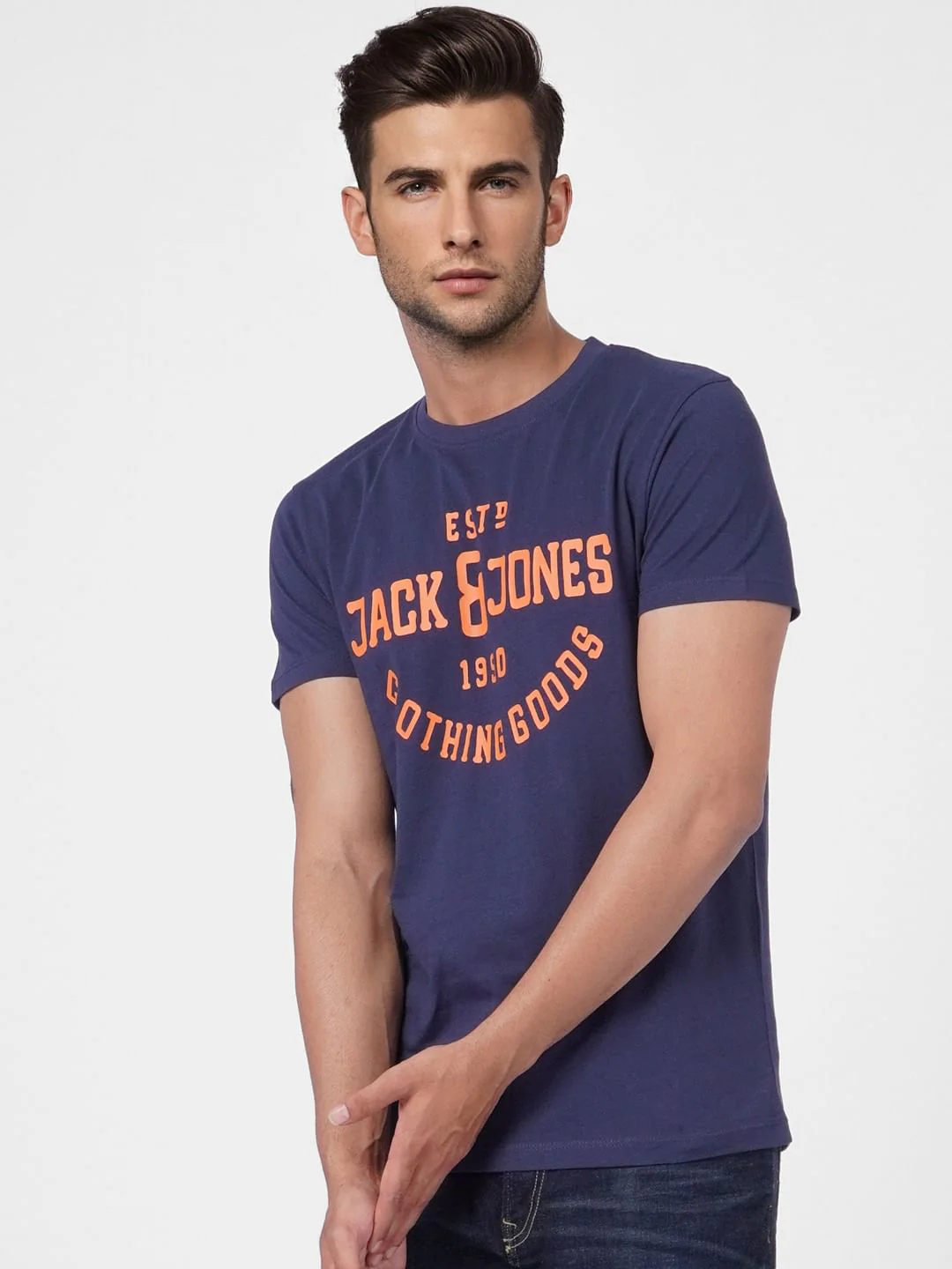 Blue Logo Print Crew Neck T-shirt - Image 2