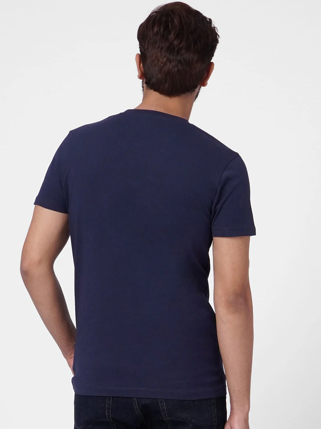 Blue Logo Print Crew Neck T-shirt - Image 4