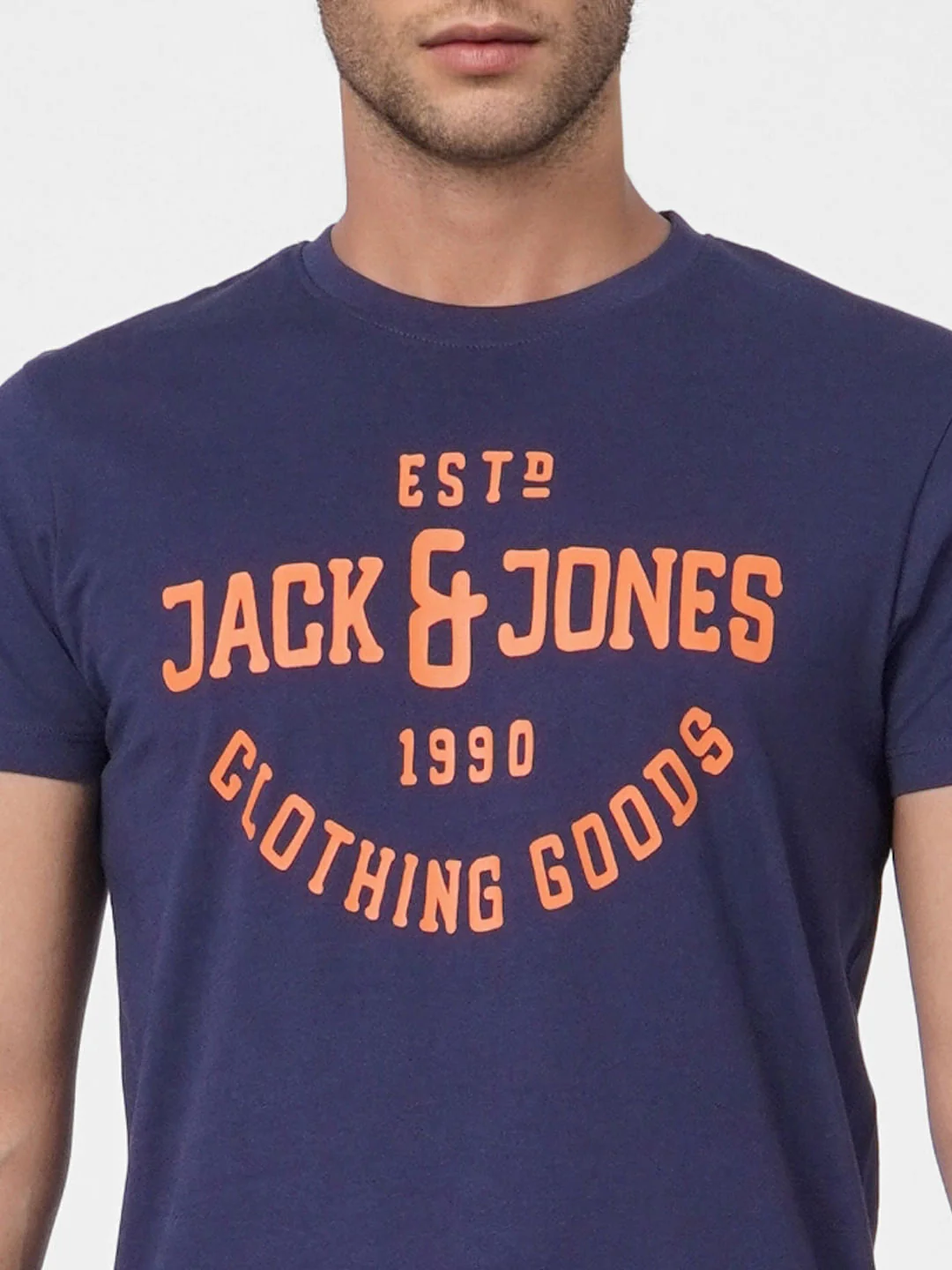 Blue Logo Print Crew Neck T-shirt - Image 5