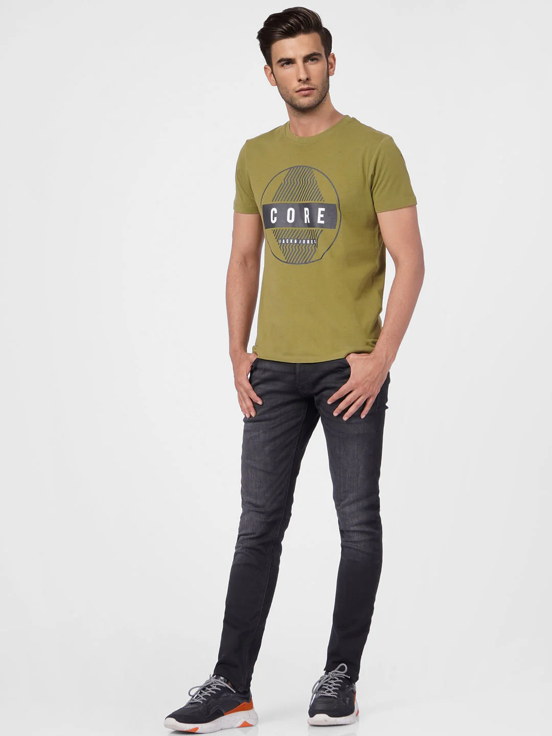 Green Graphic Print Crew Neck T-shirt - Image 6