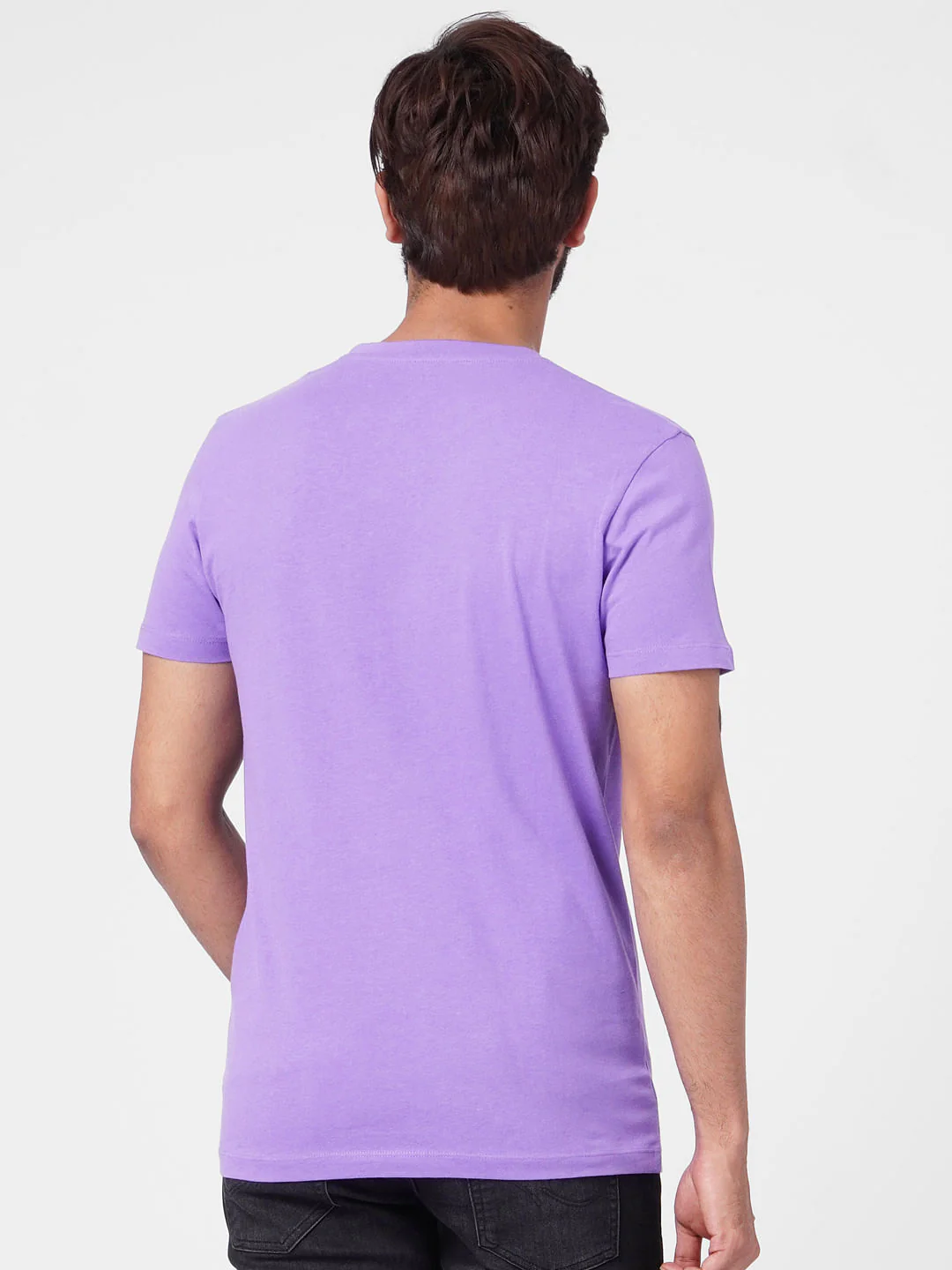 Purple Graphic Print Crew Neck T-shirt - Image 4