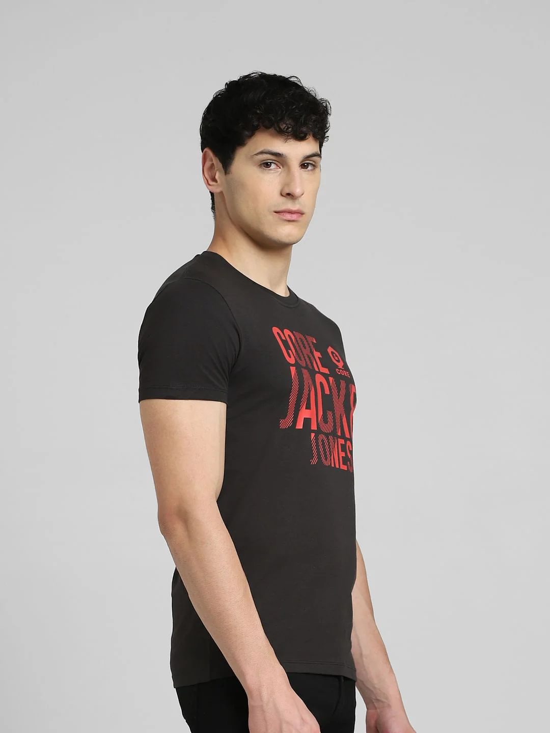 Black Graphic Print Crew Neck T-shirt - Image 3