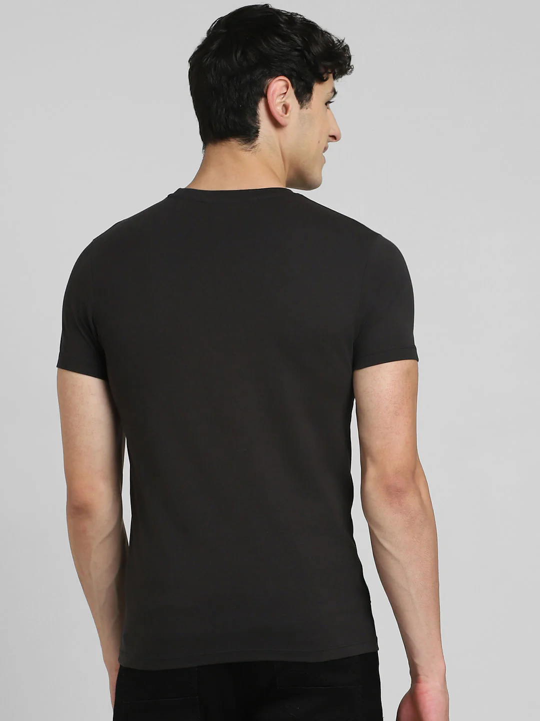 Black Graphic Print Crew Neck T-shirt - Image 4