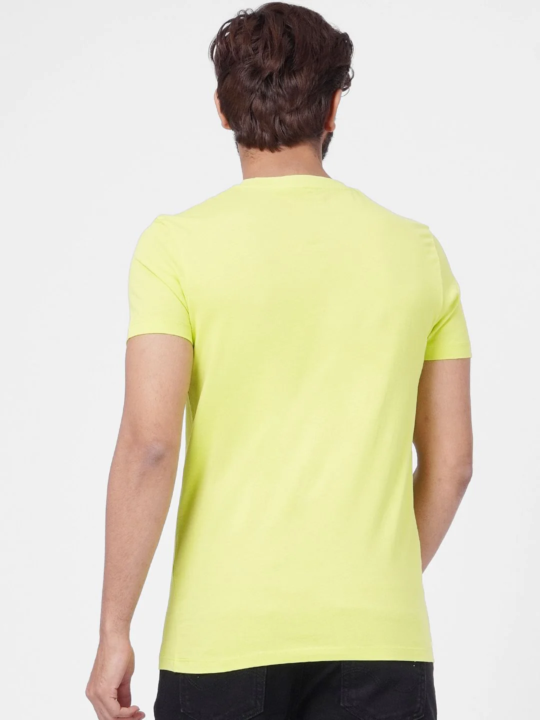 Lime Green Graphic Print Crew Neck T-shirt - Image 4