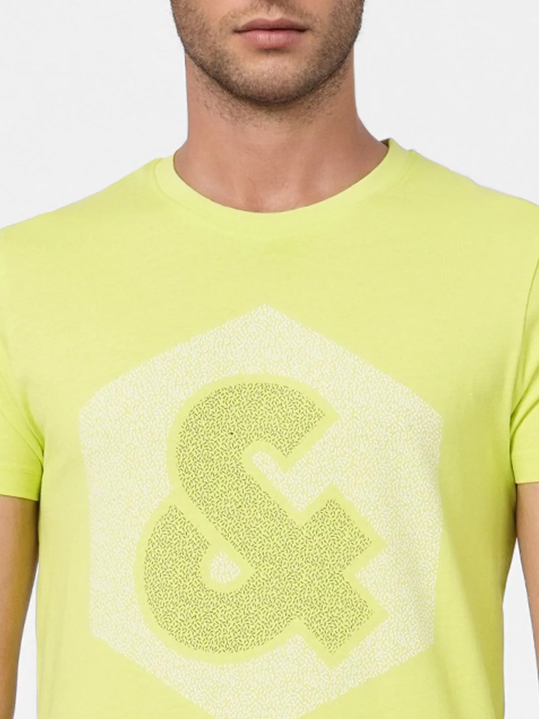 Lime Green Graphic Print Crew Neck T-shirt - Image 5