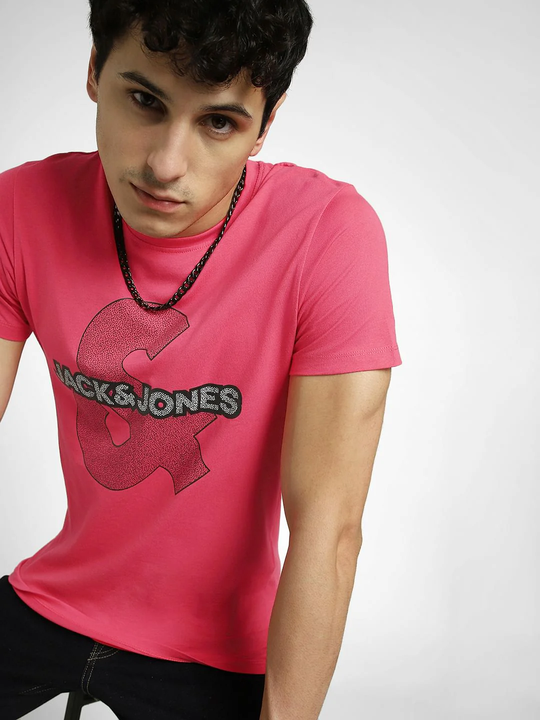 Pink Graphic Print Crew Neck T-shirt