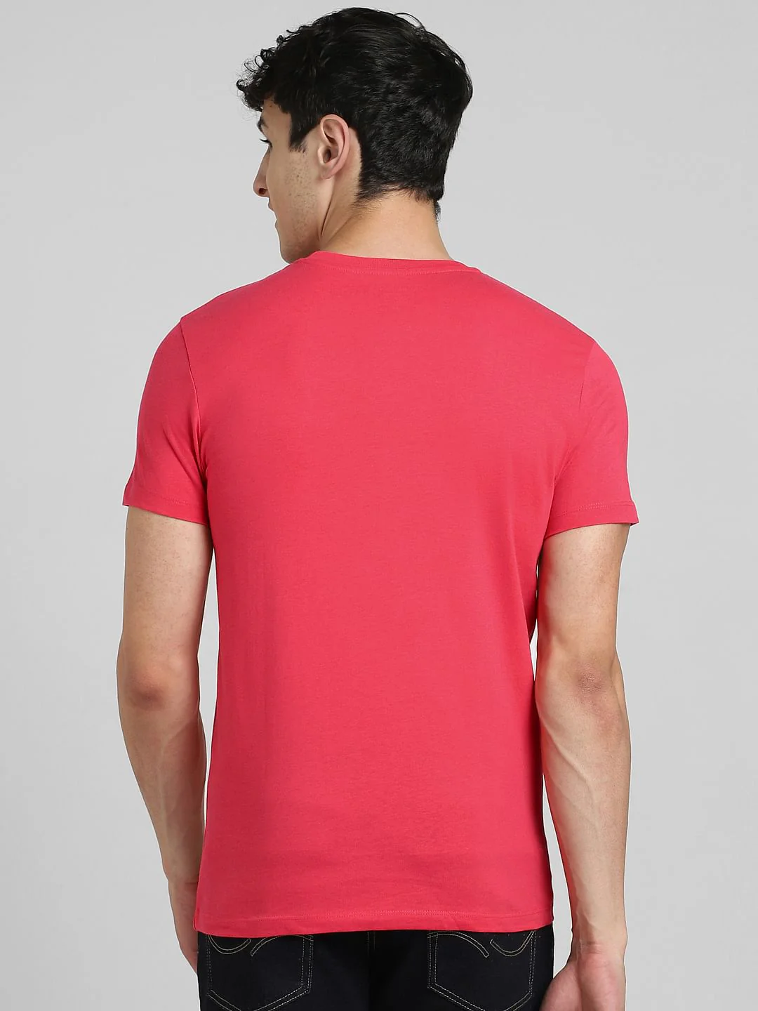 Pink Graphic Print Crew Neck T-shirt - Image 4