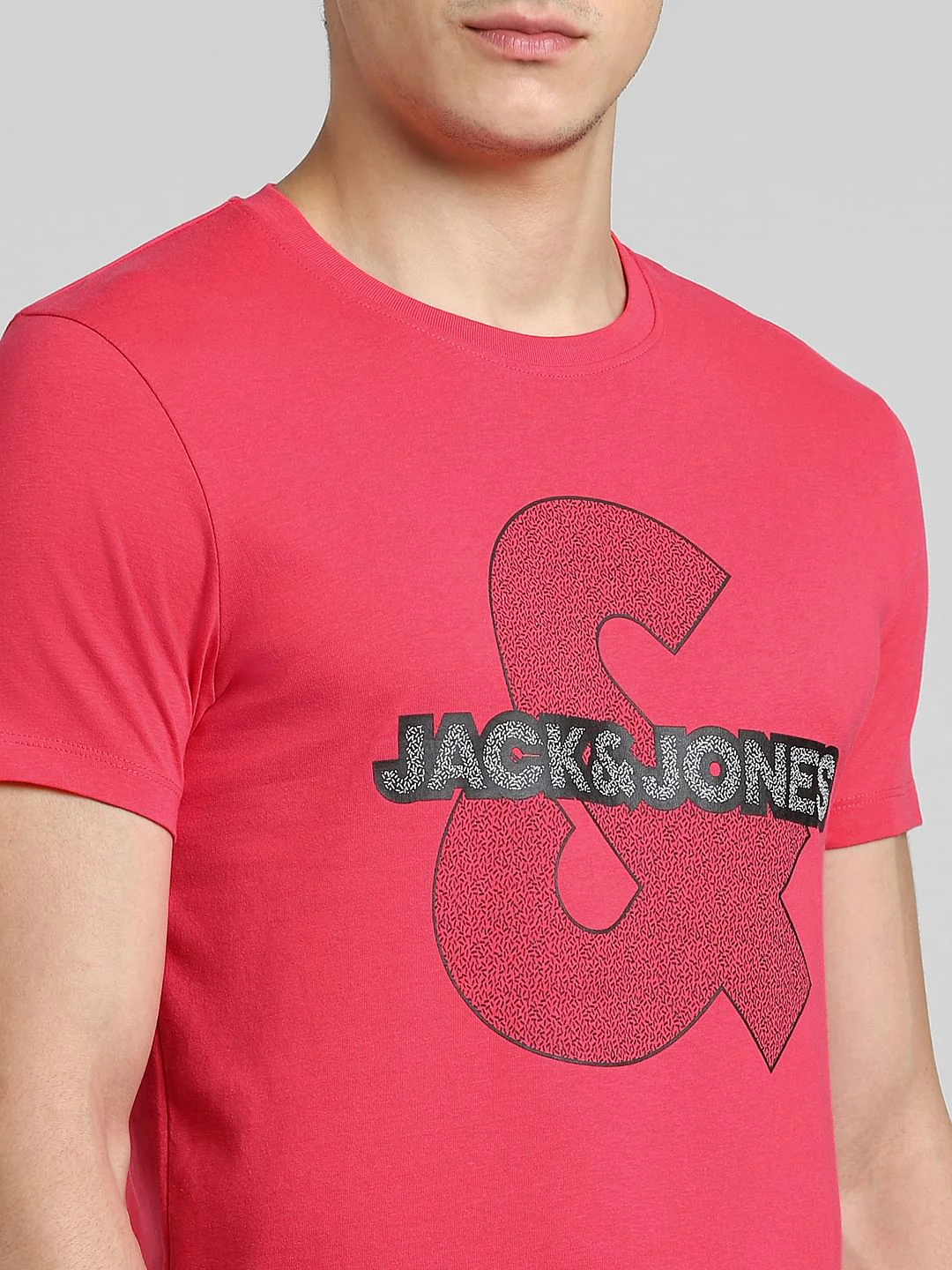 Pink Graphic Print Crew Neck T-shirt - Image 5
