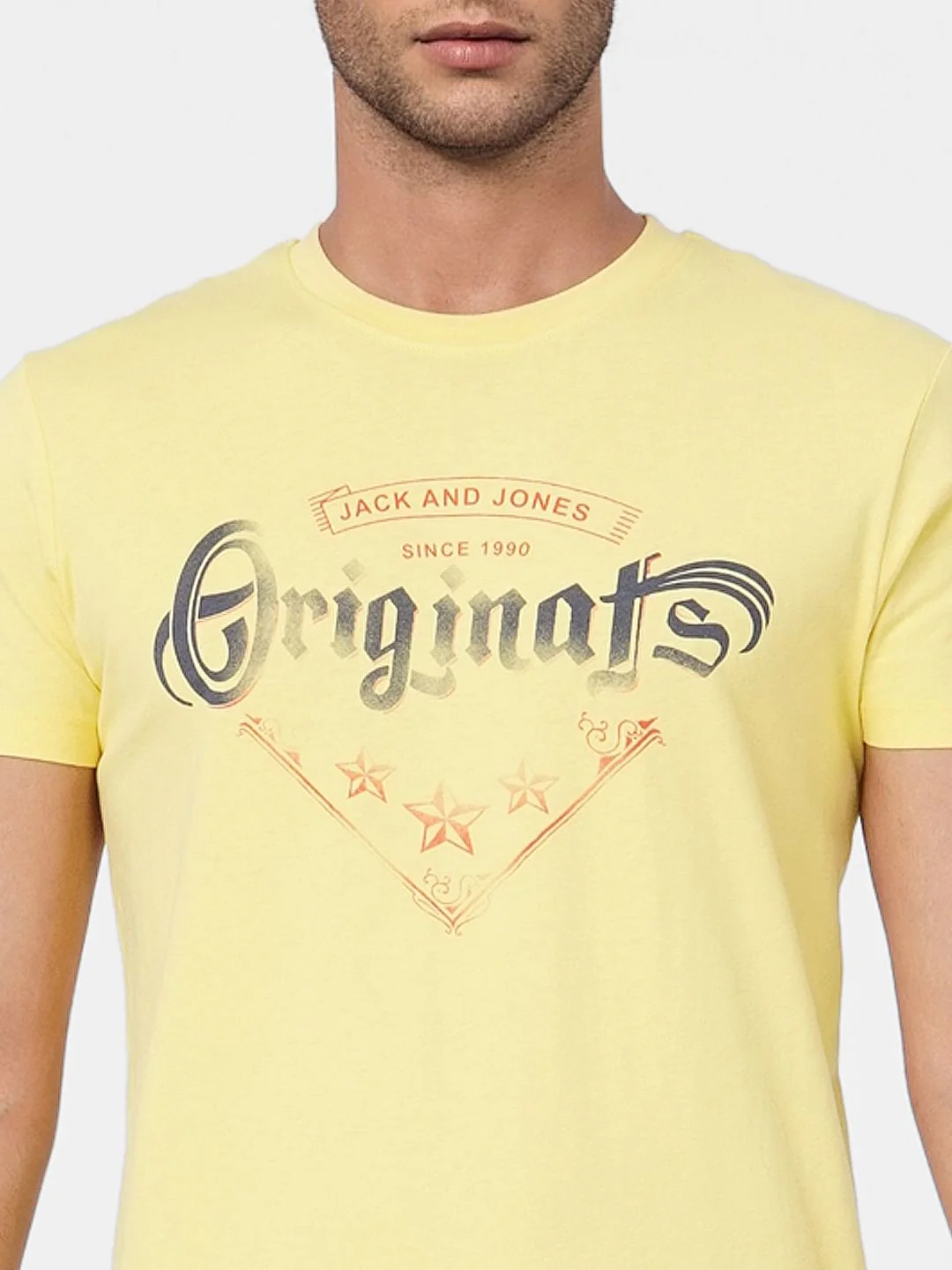 Yellow Graphic Print Crew Neck T-shirt - Image 5