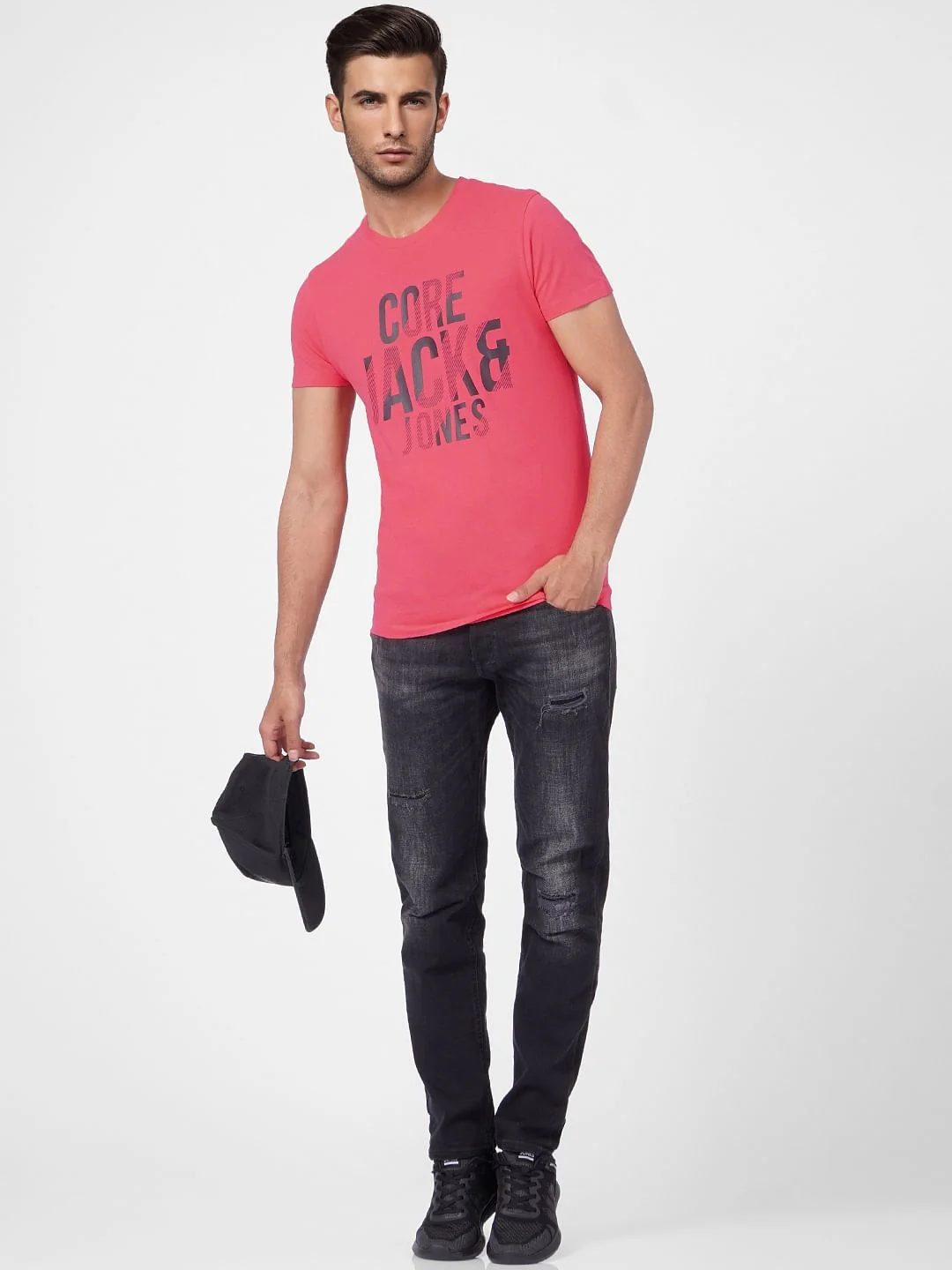 Pink Graphic Print Crew Neck T-shirt