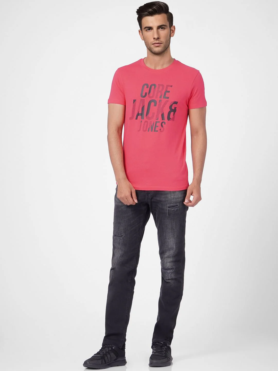 Pink Graphic Print Crew Neck T-shirt - Image 6