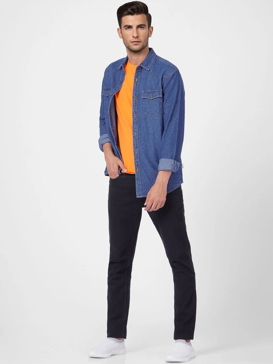 Orange Crew Neck T-shirt