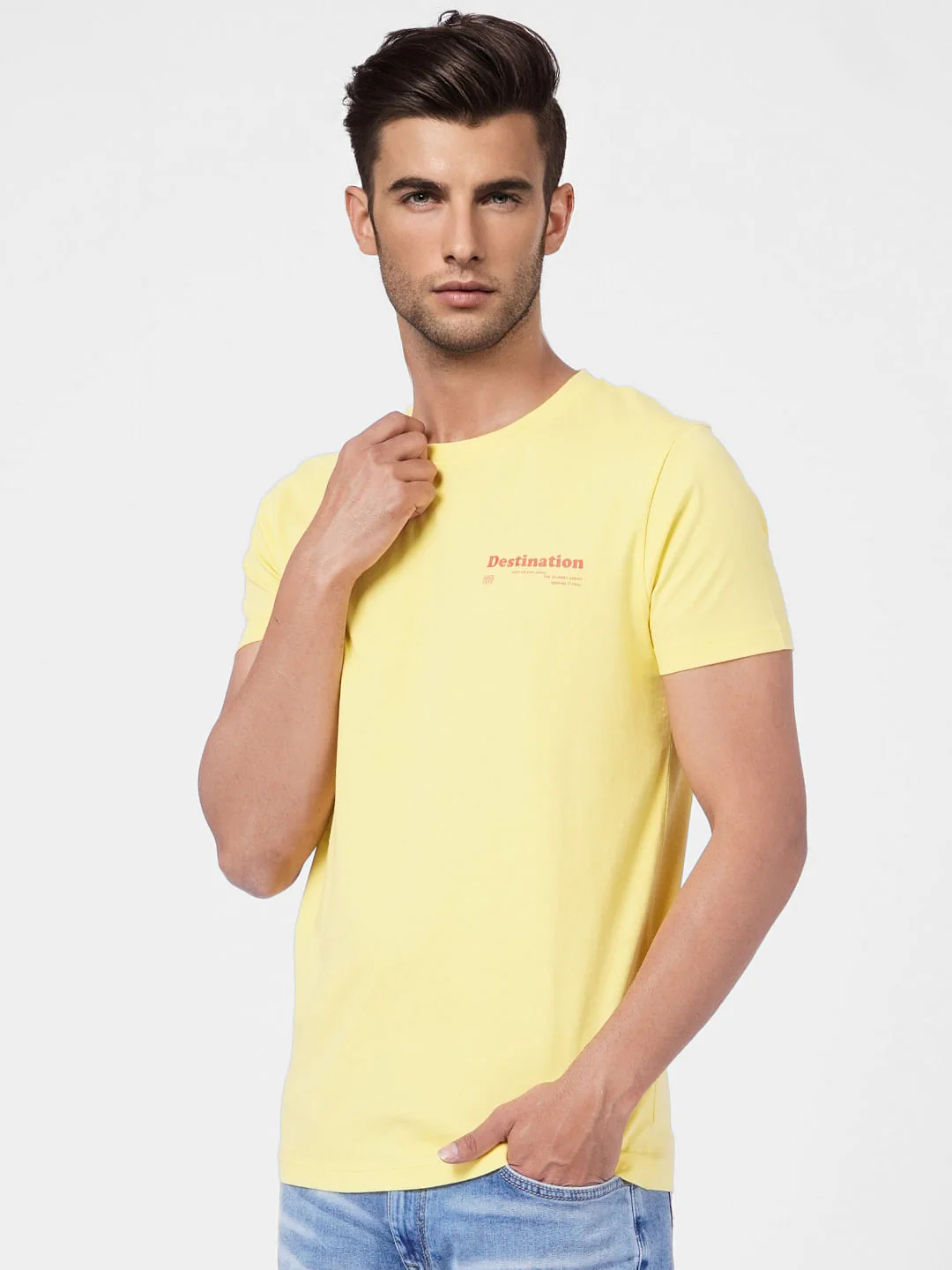 Yellow Crew Neck T-shirt - Image 3