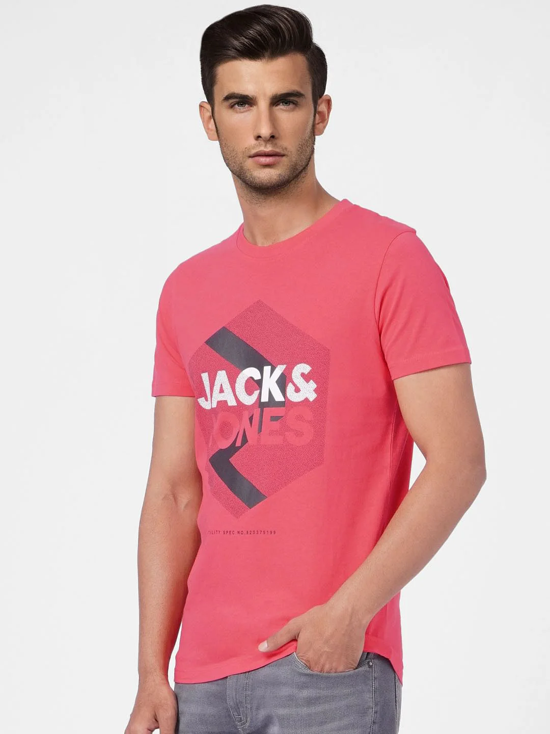 Pink Graphic Print Crew Neck T-shirt - Image 3