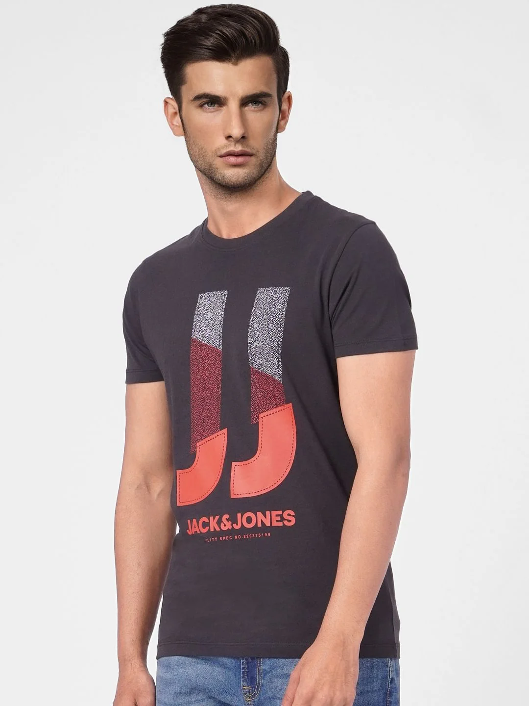 Black Graphic Print Crew Neck T-shirt - Image 2