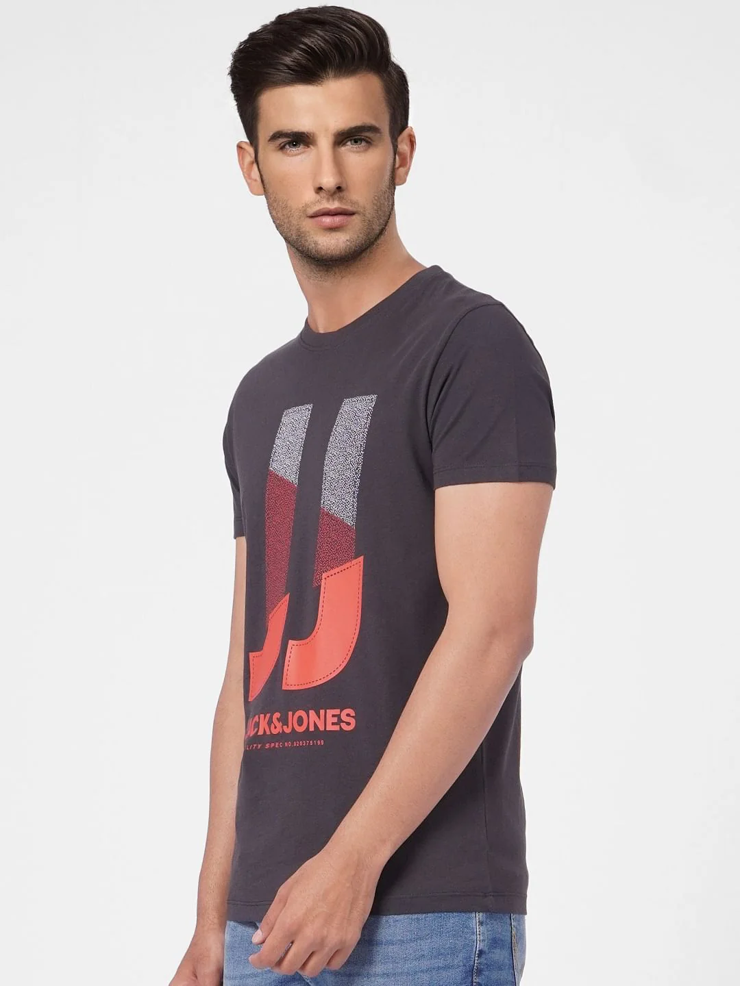 Black Graphic Print Crew Neck T-shirt - Image 3
