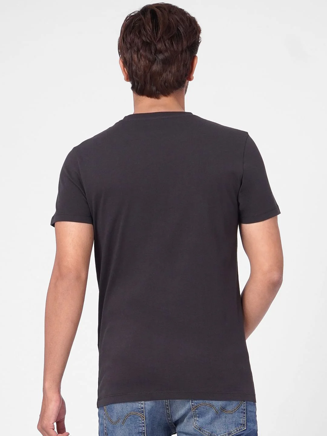 Black Graphic Print Crew Neck T-shirt - Image 4