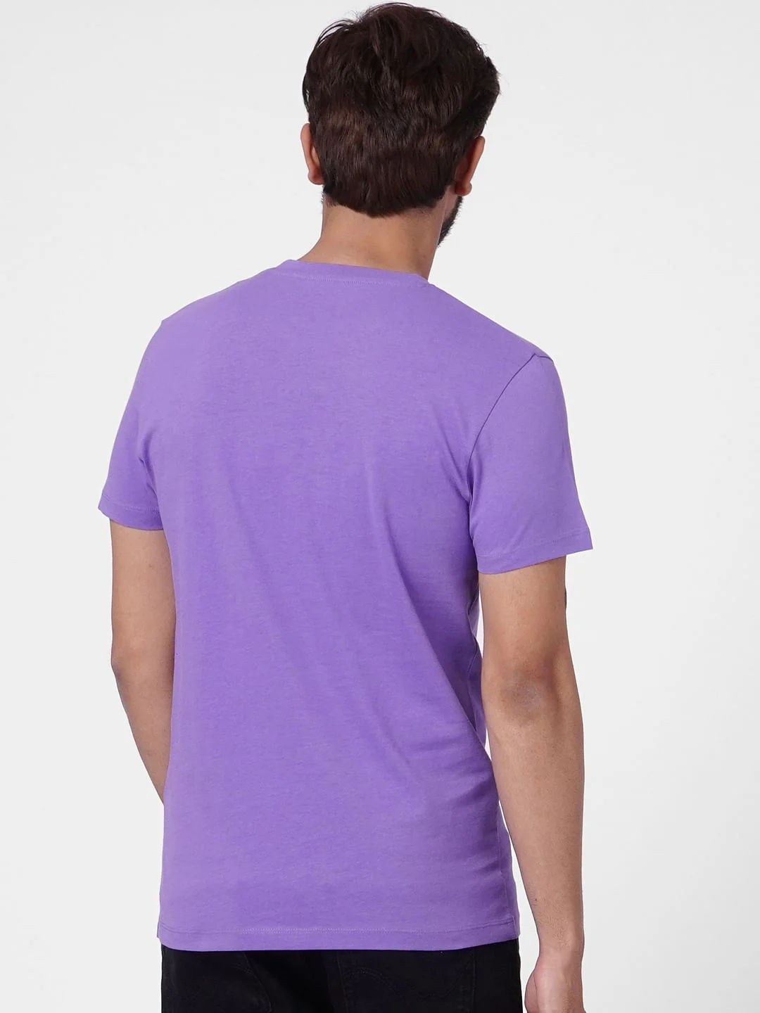 Purple Graphic Print Crew Neck T-shirt - Image 4