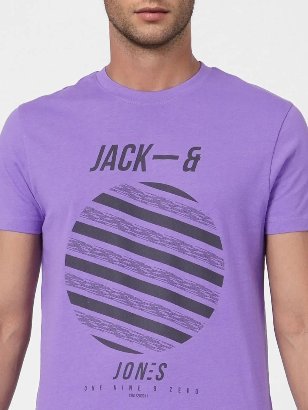 Purple Graphic Print Crew Neck T-shirt - Image 5