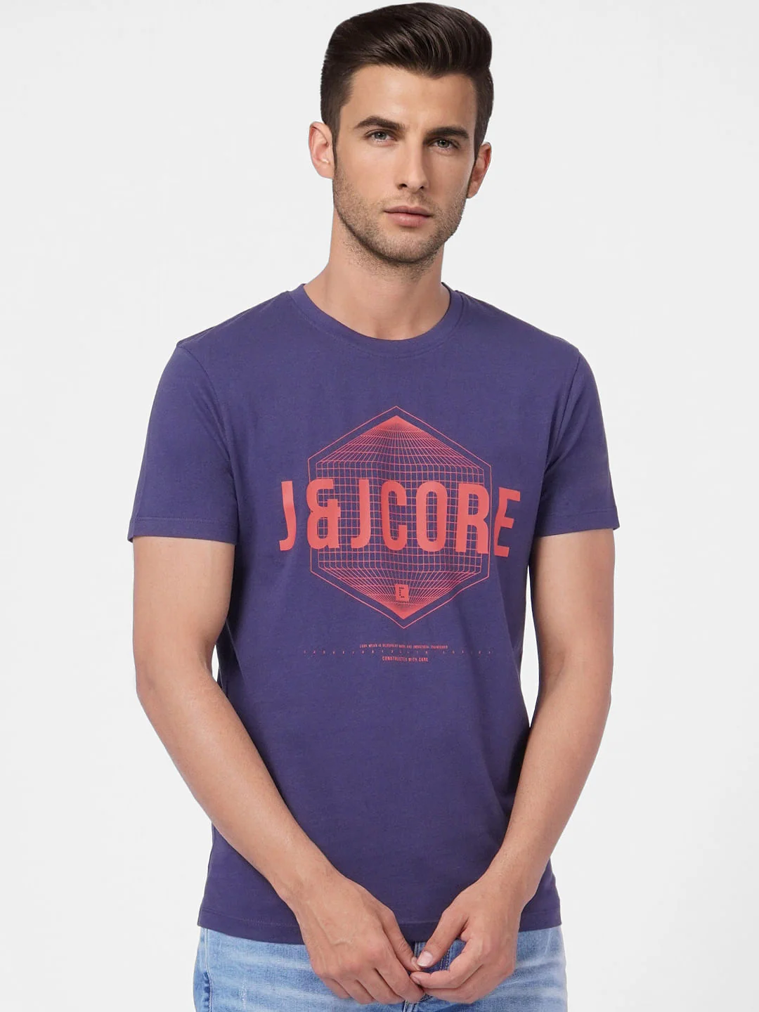 Blue Graphic Crew Neck T-shirt - Image 2