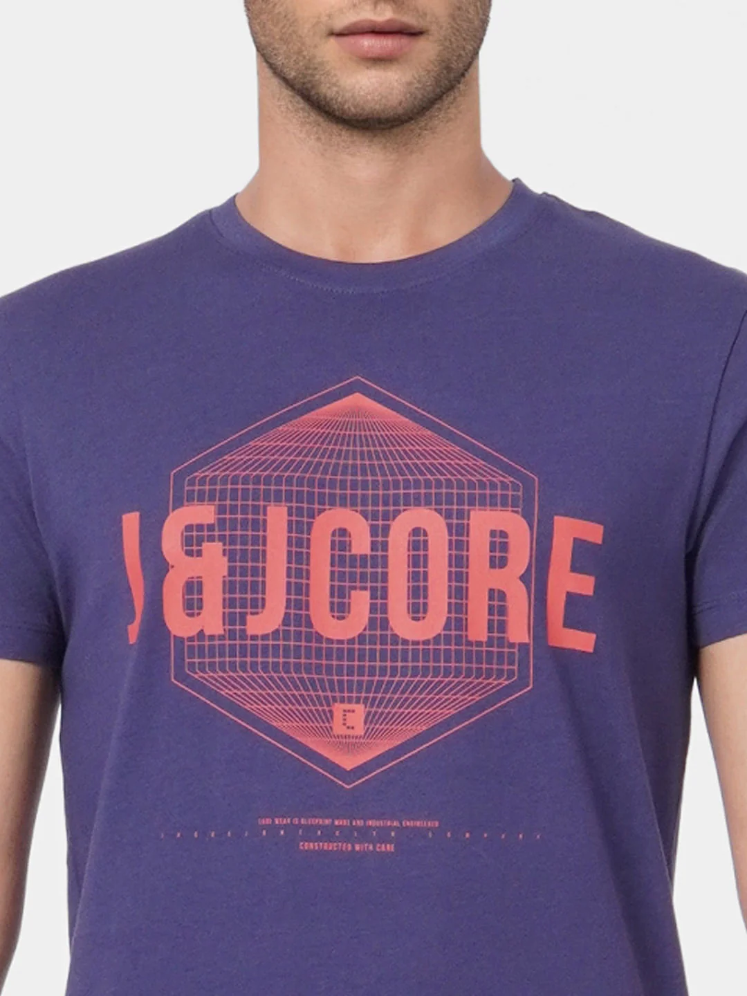 Blue Graphic Crew Neck T-shirt - Image 5