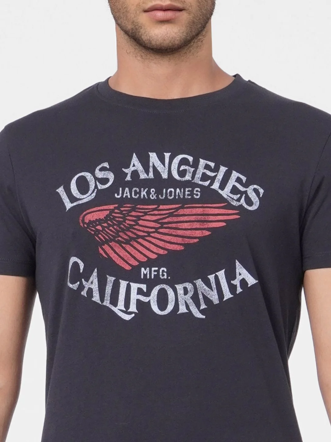 Black Graphic Print Crew Neck T-shirt - Image 5