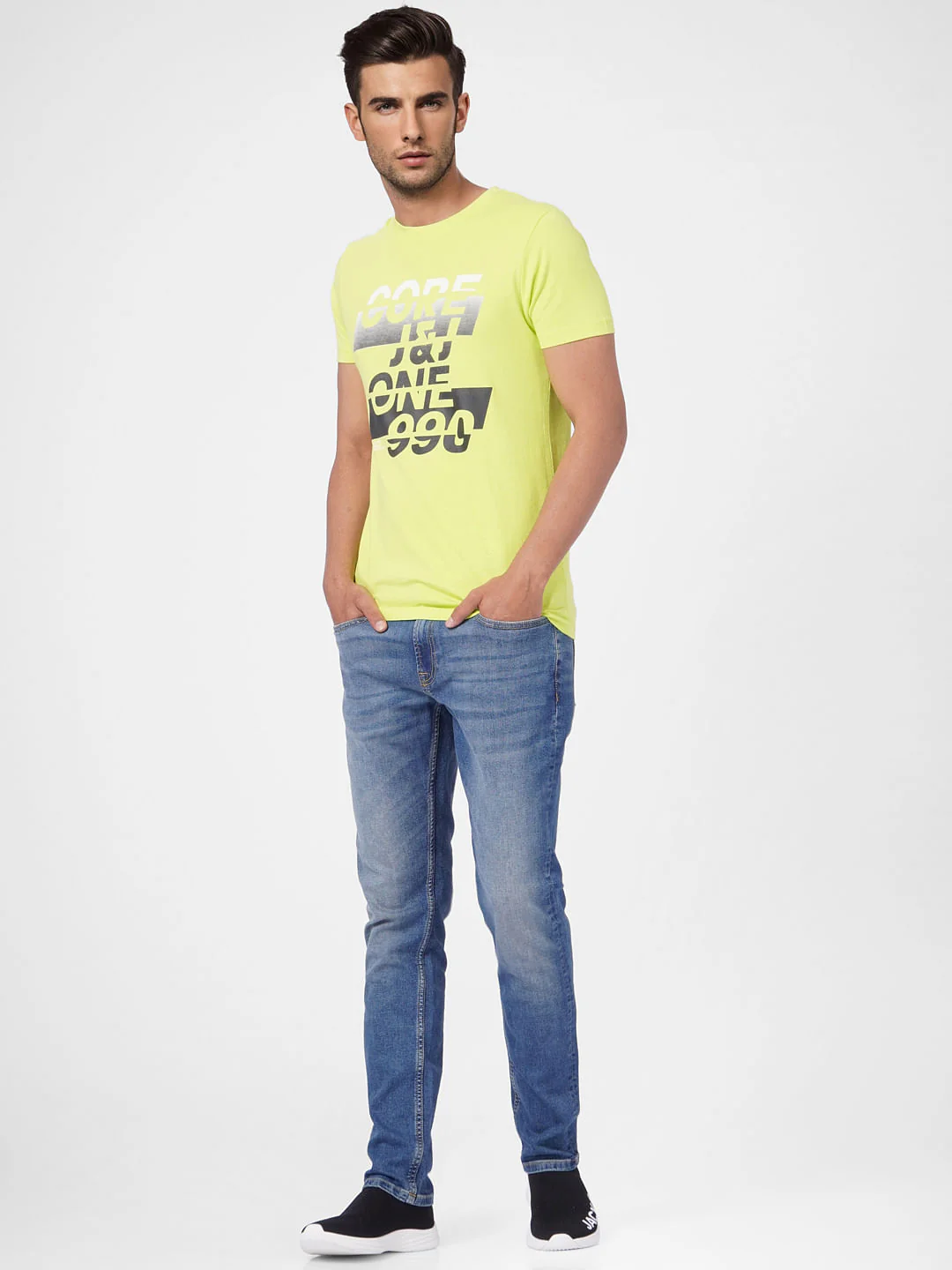 Lime Green Graphic Print Crew Neck T-shirt - Image 6