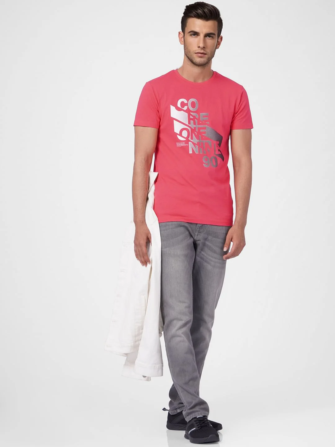 Pink Graphic Print Crew Neck T-shirt