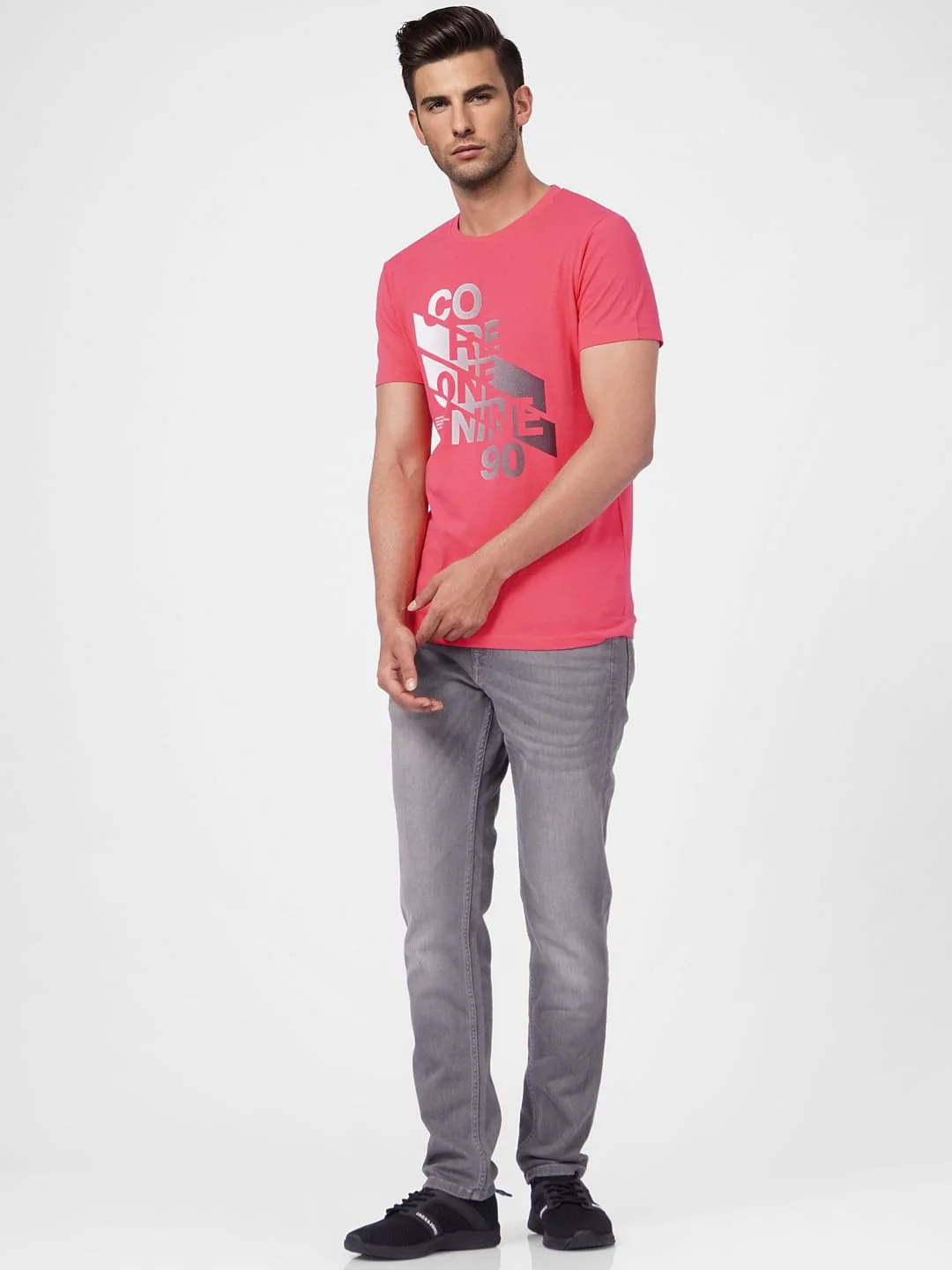 Pink Graphic Print Crew Neck T-shirt - Image 6
