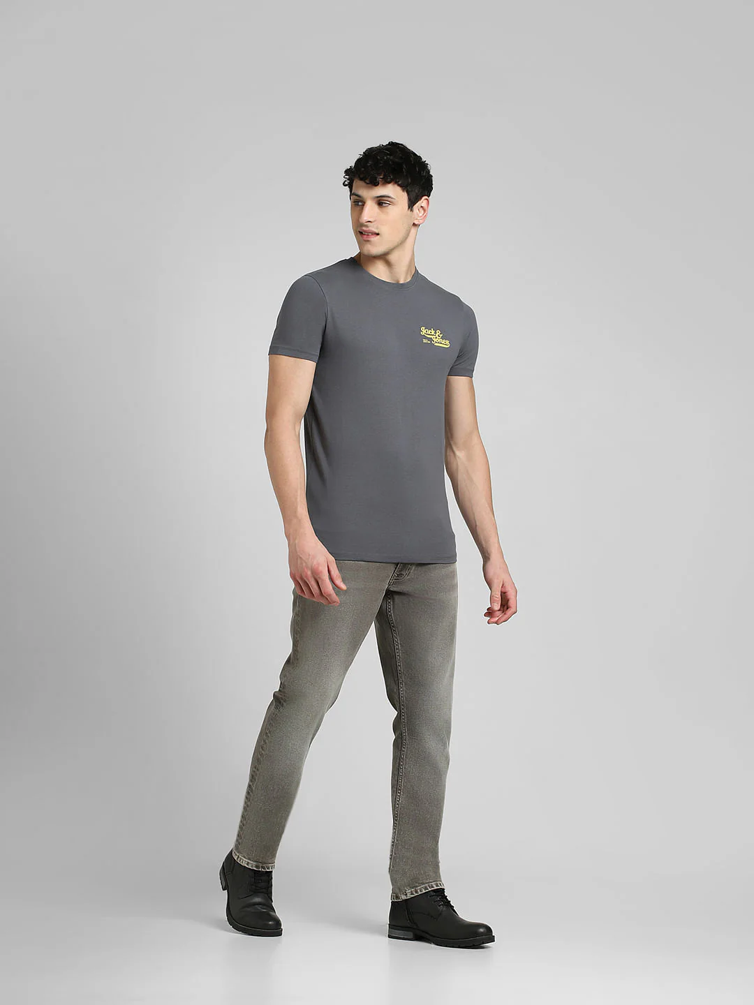 Grey Crew Neck T-shirt - Image 6