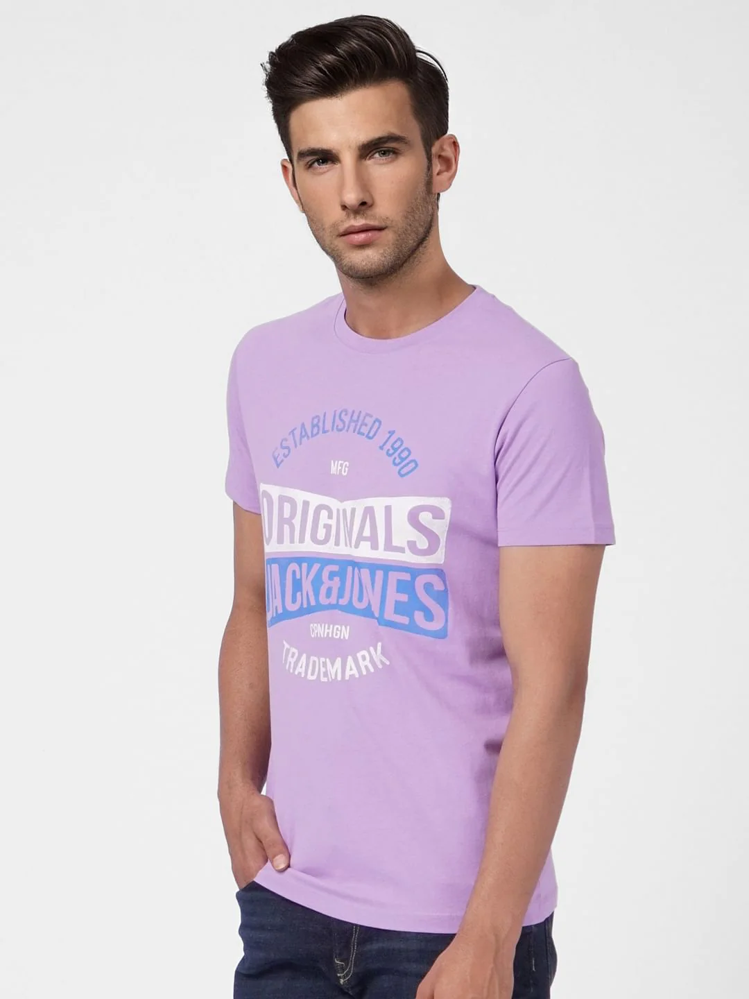 Purple Logo Print Crew Neck T-shirt - Image 3