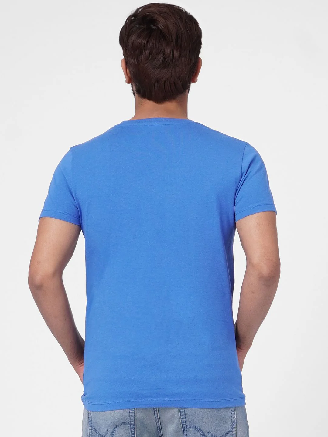 Blue Logo Print Crew Neck T-shirt - Image 4