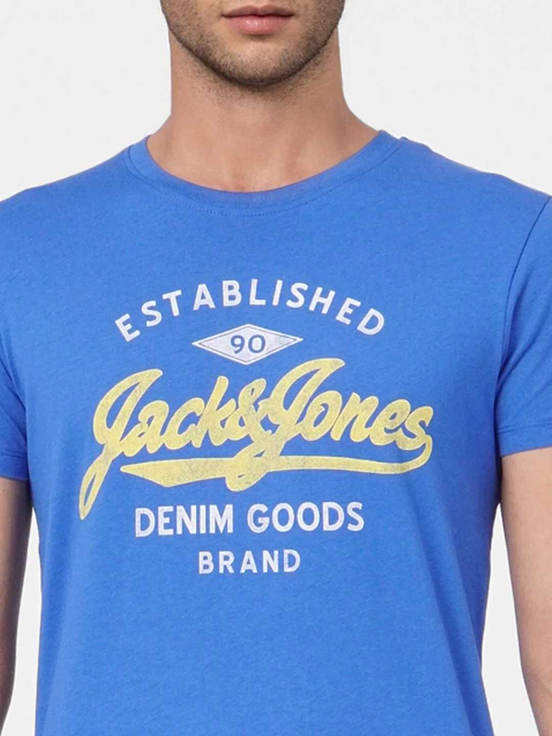 Blue Logo Print Crew Neck T-shirt - Image 5