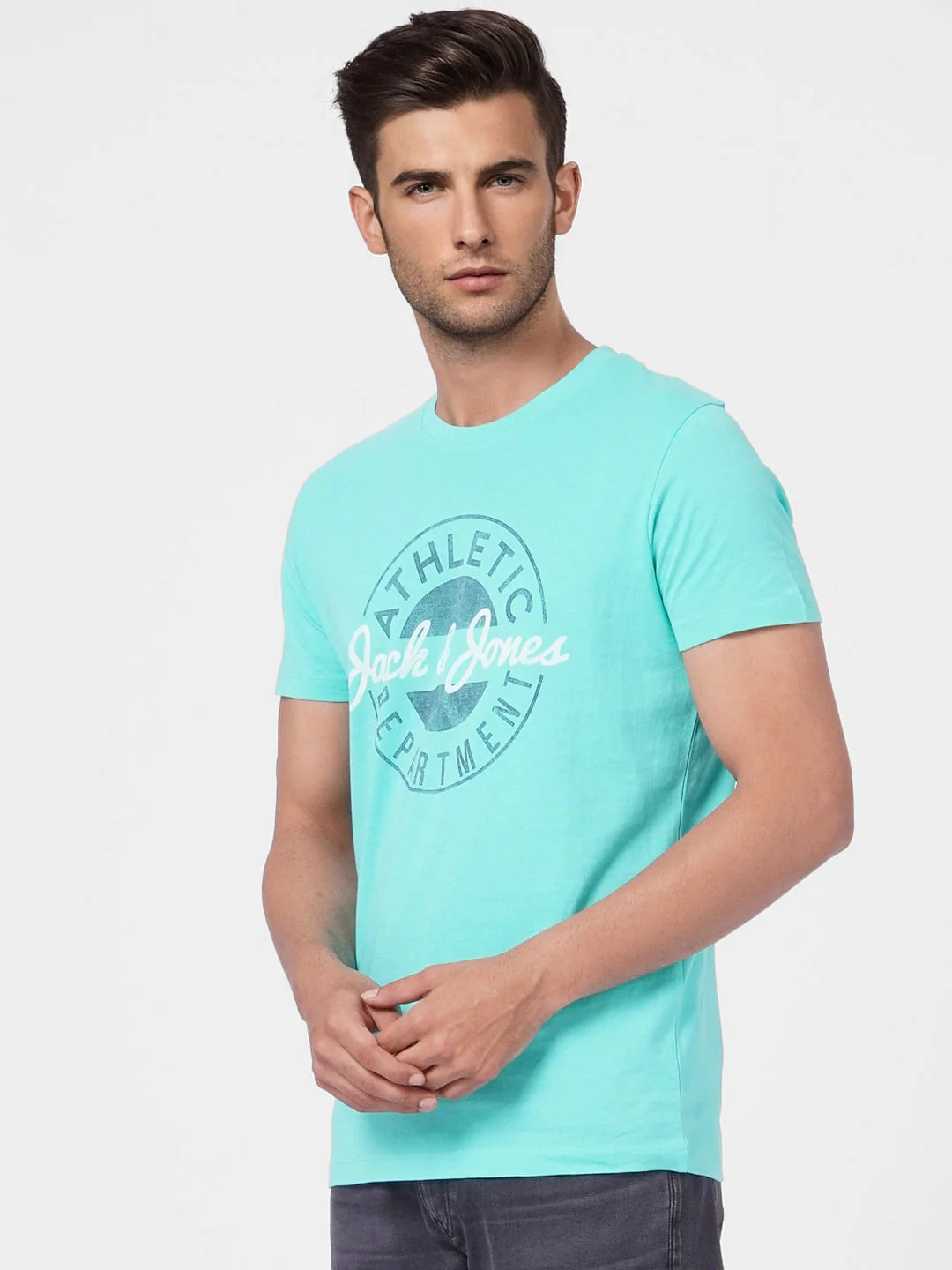 Green Logo Print Crew Neck T-shirt - Image 3