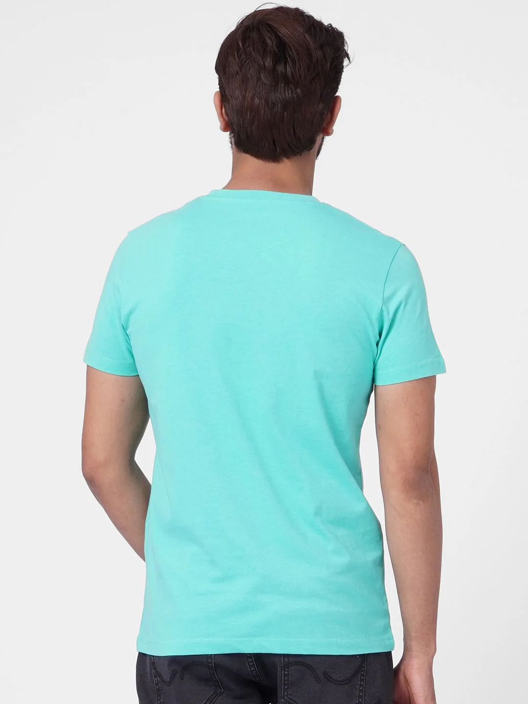 Green Logo Print Crew Neck T-shirt - Image 4