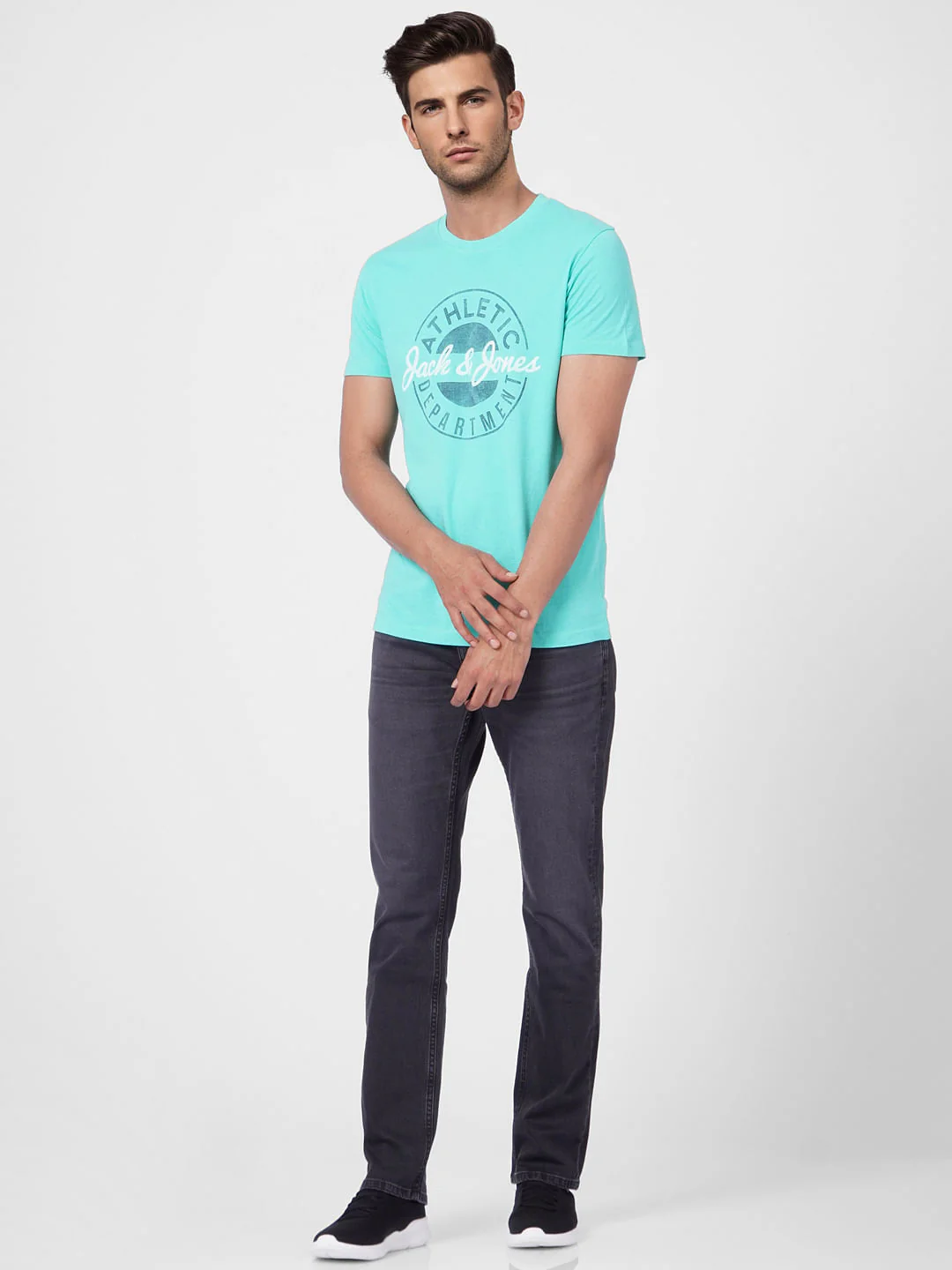 Green Logo Print Crew Neck T-shirt - Image 6