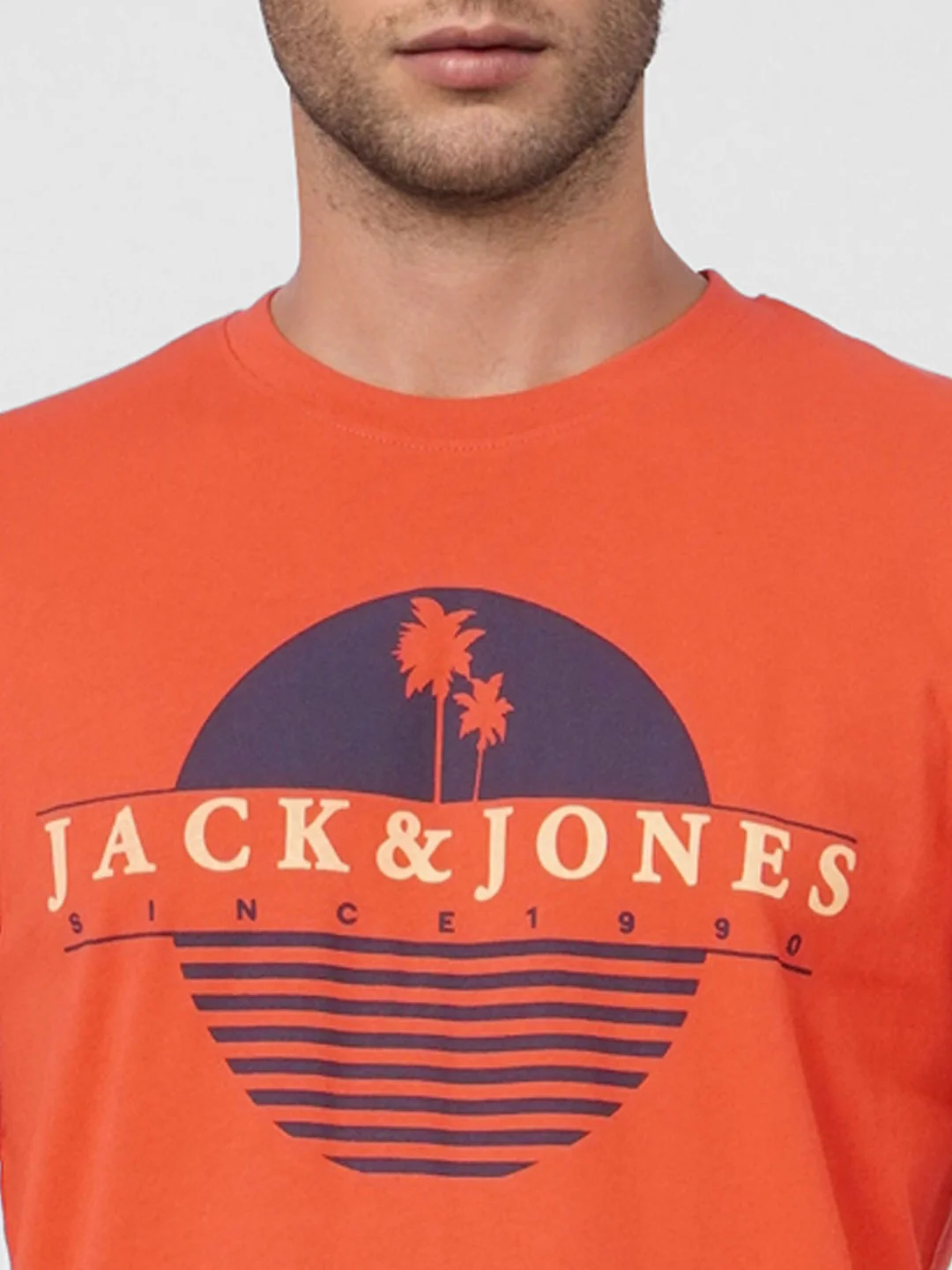 Orange Graphic Print Crew Neck T-shirt - Image 5