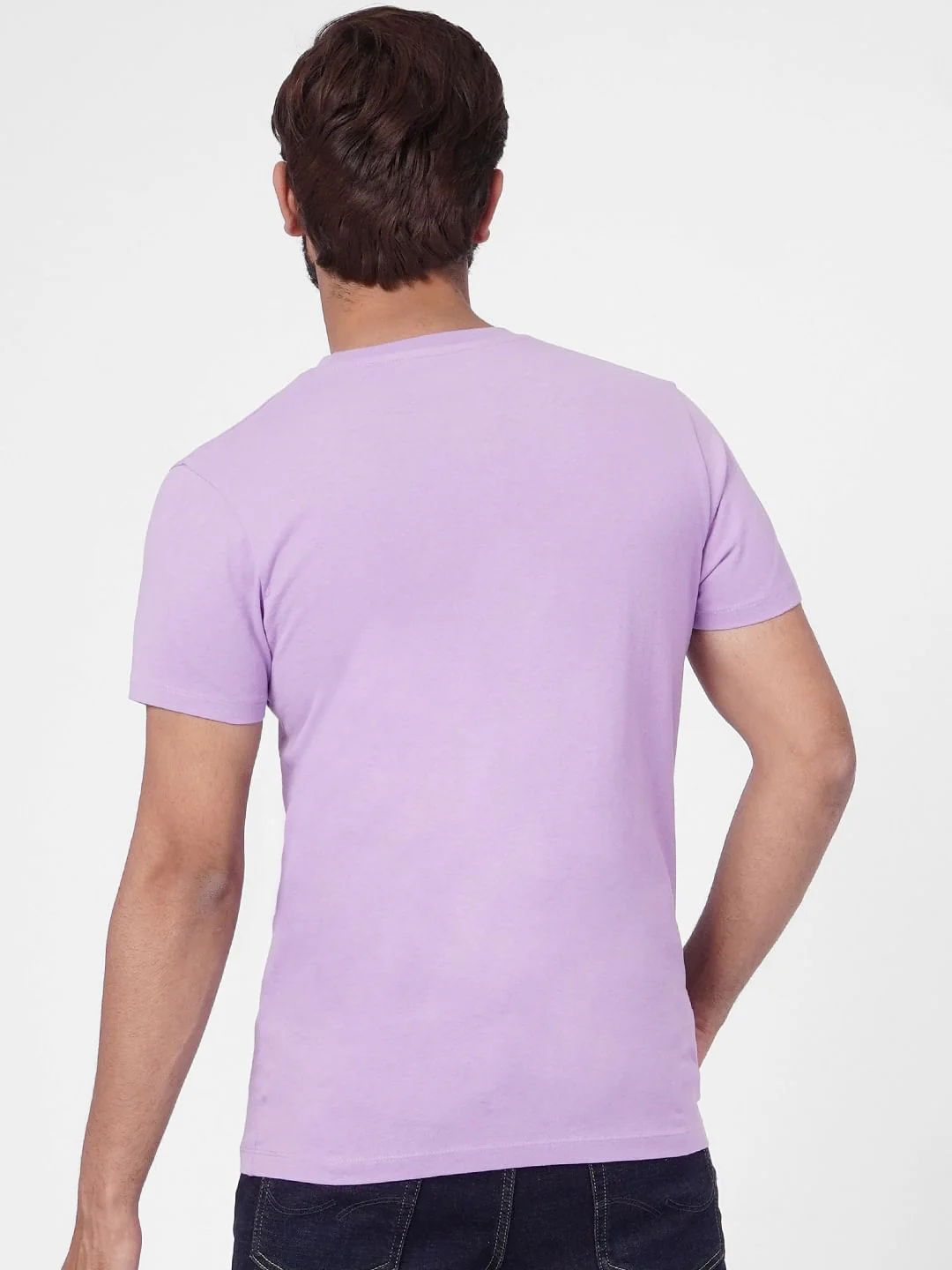 Purple Graphic Print Crew Neck T-shirt - Image 4